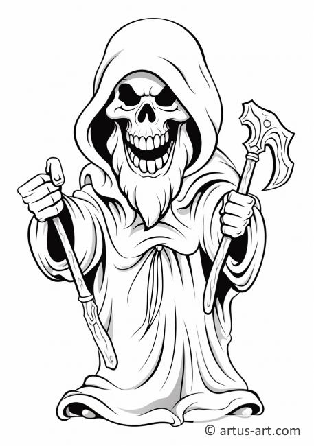 Grim Reaper Halloween Ausmalbild